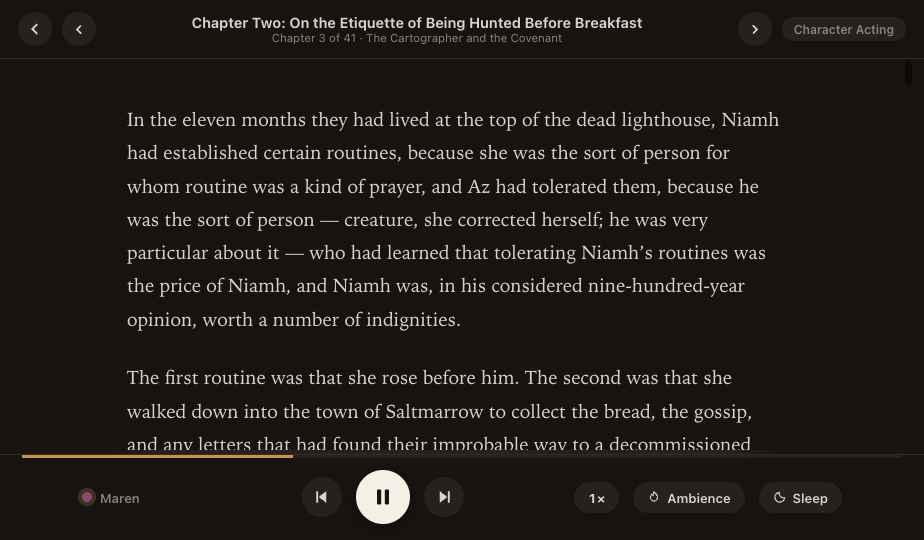 GR8books player reading a chapter with follow-along highlighting